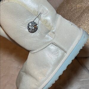 UGG Light Tan Boots with Buckle Accent